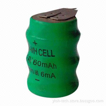 NiMH Battery Pack, 3.6V Rated Voltage, 60mAh Nominal Capacity